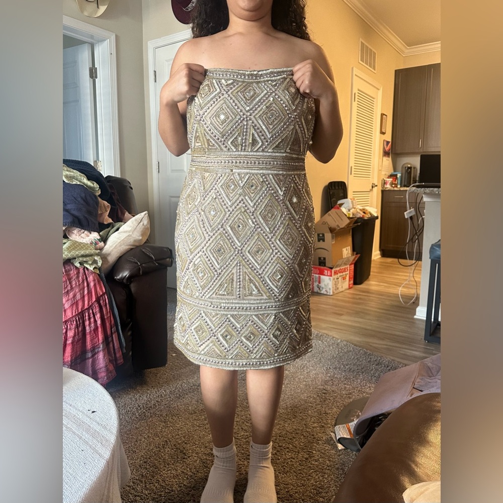 New Years or HC Gorgeous, gold, beaded dress ✨